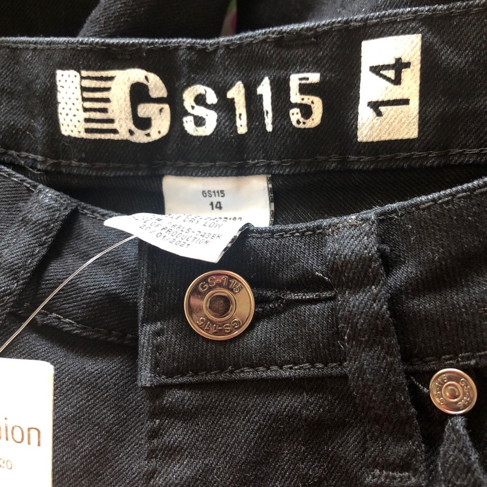 GS-115 Shorts Youth Boys S14  Blue Wash Out Denim Jean Distressed